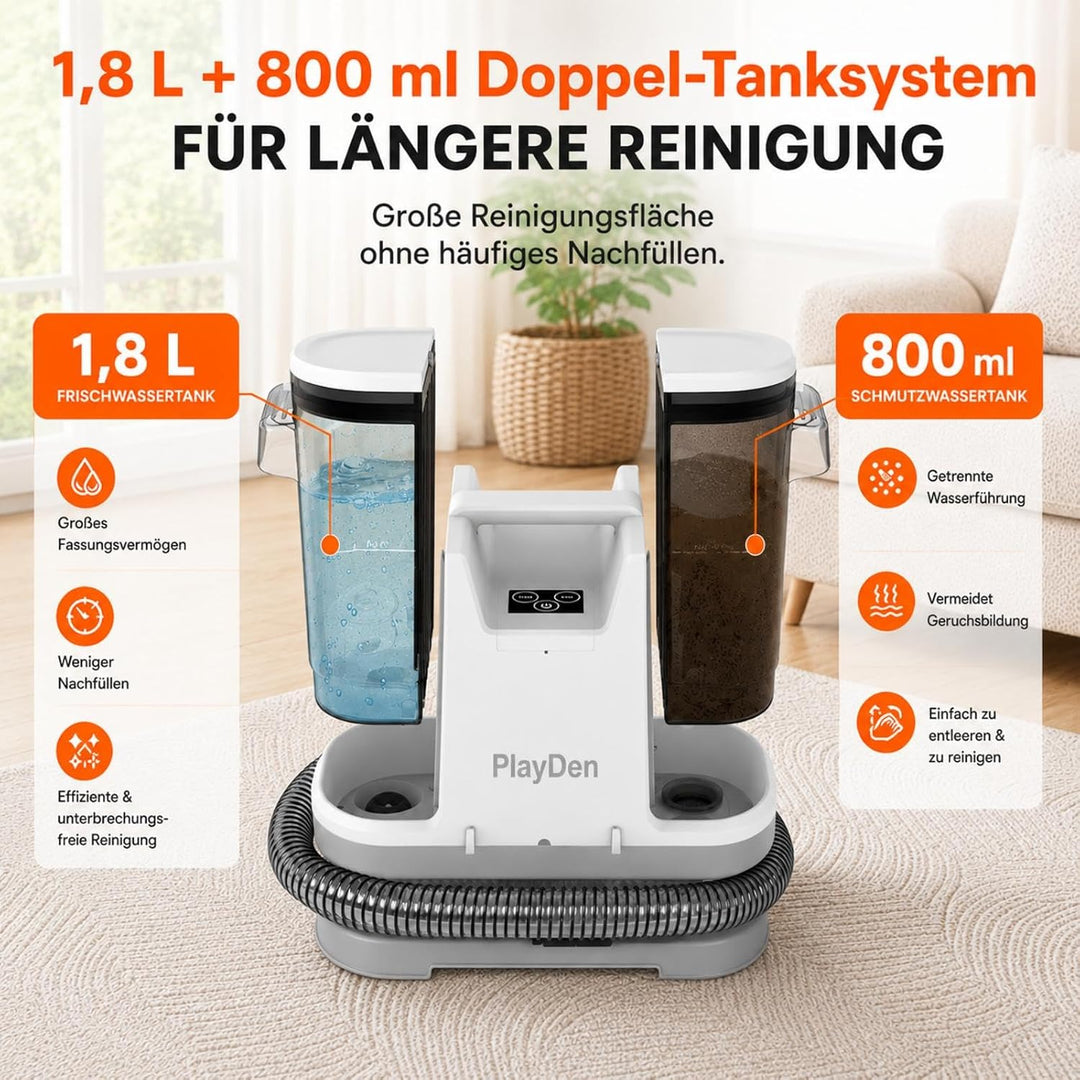 Polsterreiniger Gerät Nasssauger Waschsauger, 450W Waschsauger Teppichreiniger, 12Kpa Polsterreinige
