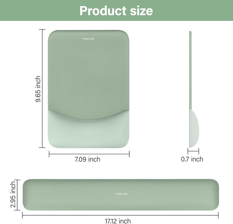 MOSISO Handgelenkstütze für Mauspad&Tastatur Set, Rechteckig Ergonomisch Mauspad Rutschfest Basis Ho