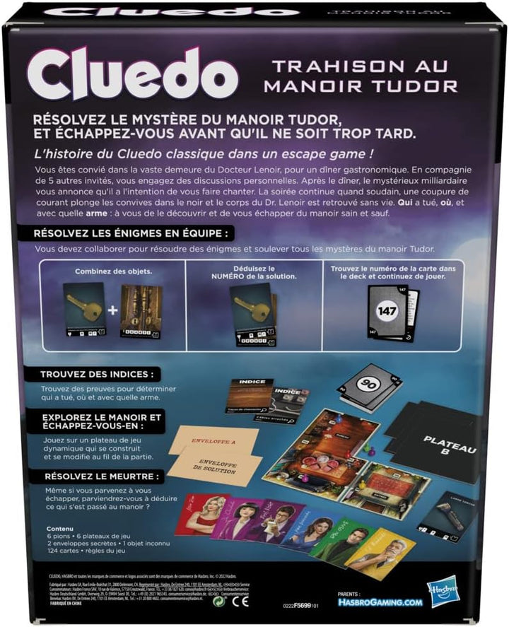 Hasbro CLUEDO Escape Tudor Manor - French Version Frankreich Multi, Frankreich Multi