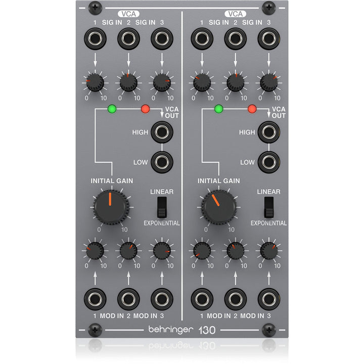Behringer 130 DUAL VCA Legendäres analoges Dual-VCA-Modul für Eurorack, 130 DUAL VCA