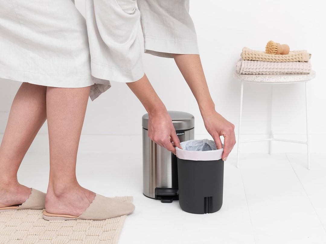 Brabantia 112164 Treteimer mit Inneneimer aus Kunststoff, stahl, Matt Stahl Fingerprint Proof, 3 Lit