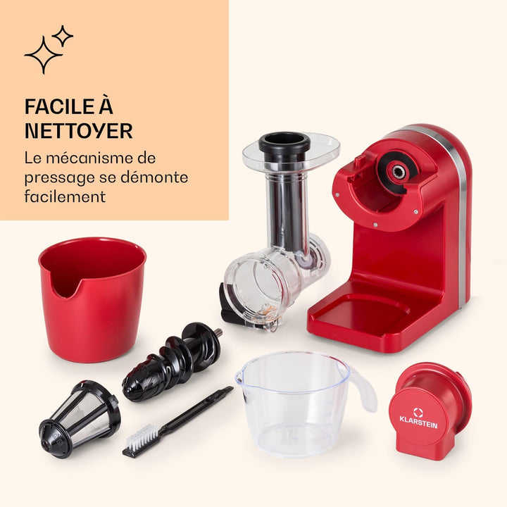 Klarstein Bella Elegance Saftpresse 200 W, Entsafter mit 400 ml, BPA-frei, rutschfester Standfuss, m