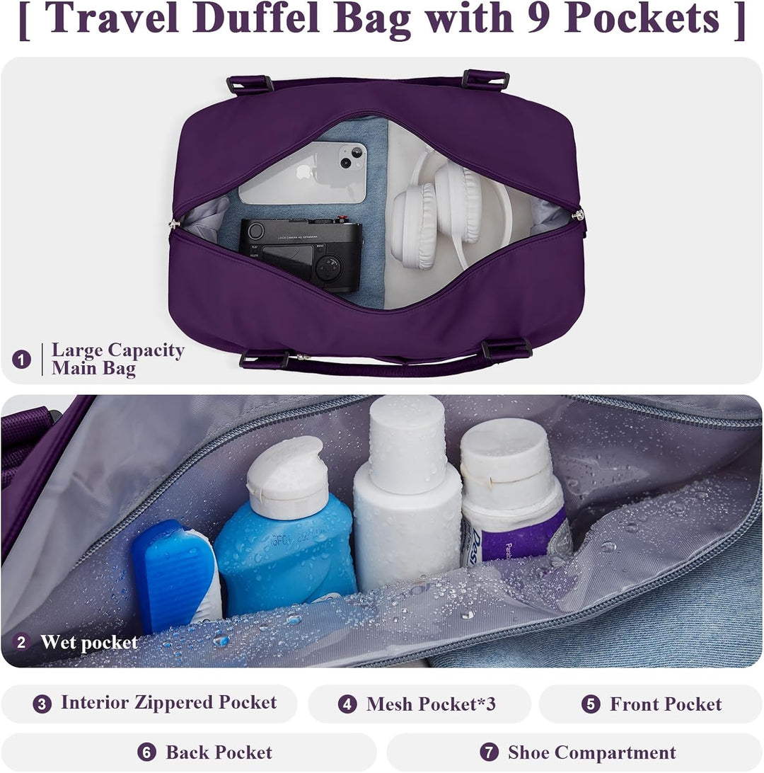 Reisetasche Damen Handgepäck Tasche Sporttasche Weekender Bag Schwimmtasche Wasserdicht Travel Bag D