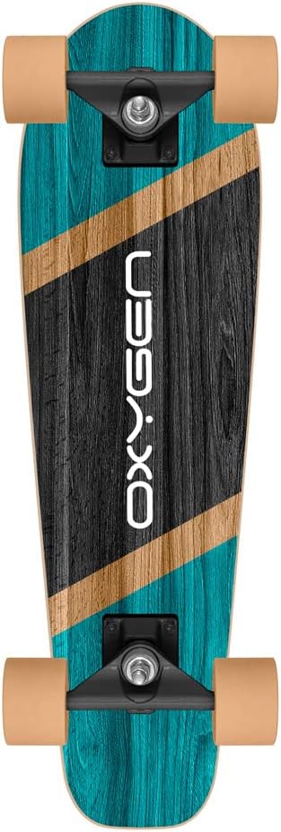 Skateboard Cruiser 27,5" x 8" SKIDS Control Oxygen, 70CM X 20CM, Blue-Black-Wood
