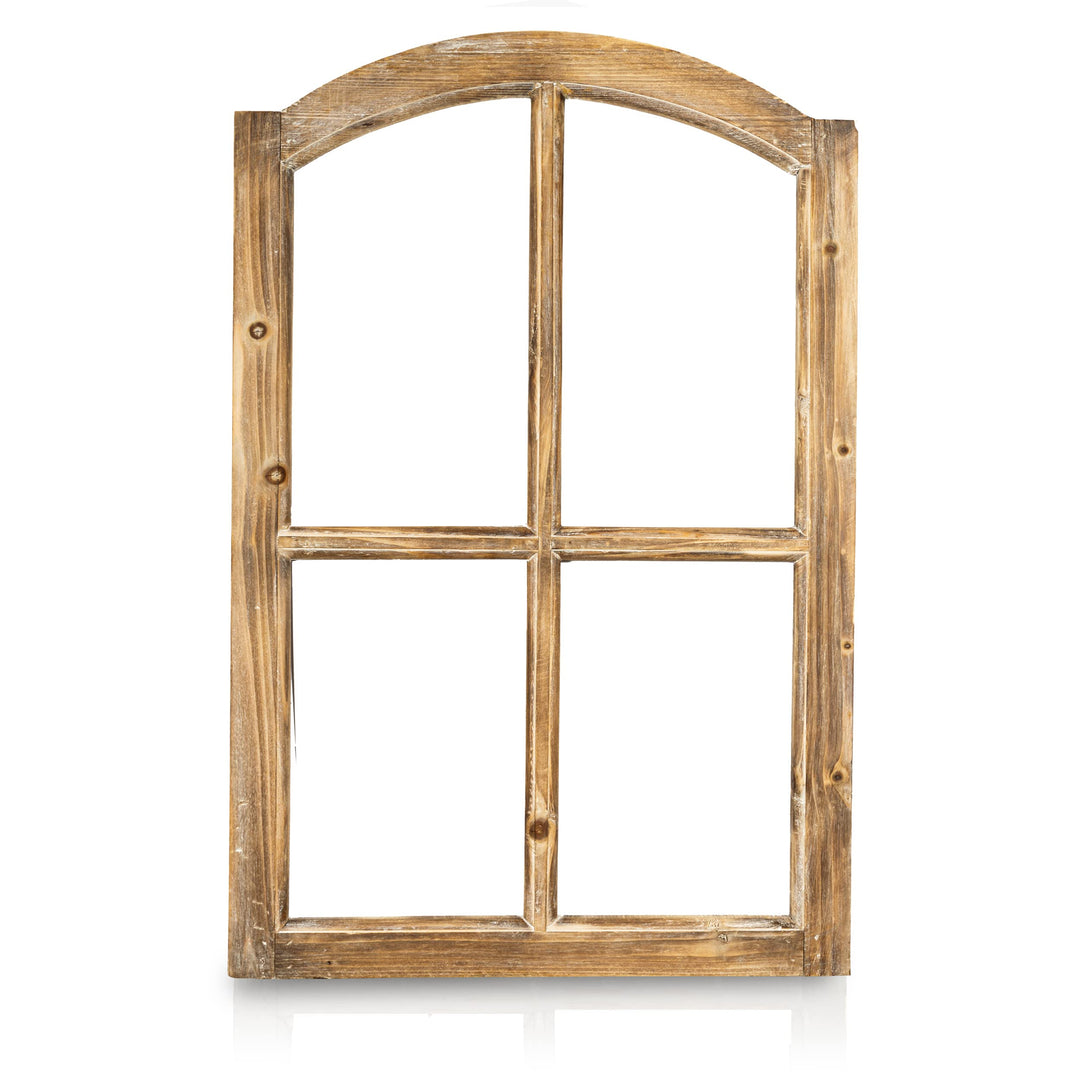 Blümelhuber Deko Vintage Stallfenster Landhausstil Deko - Vintage Deko Fenster mit Halbbogen aus Hol