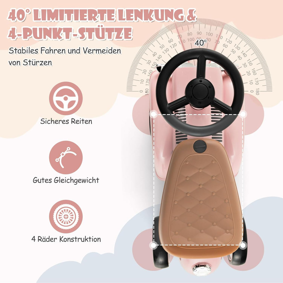DREAMADE Rutschauto, Kinder Rutschfahrzeug mit Hupe & Stauraum & DIY Abziehbild, Rutscher Jungen & M