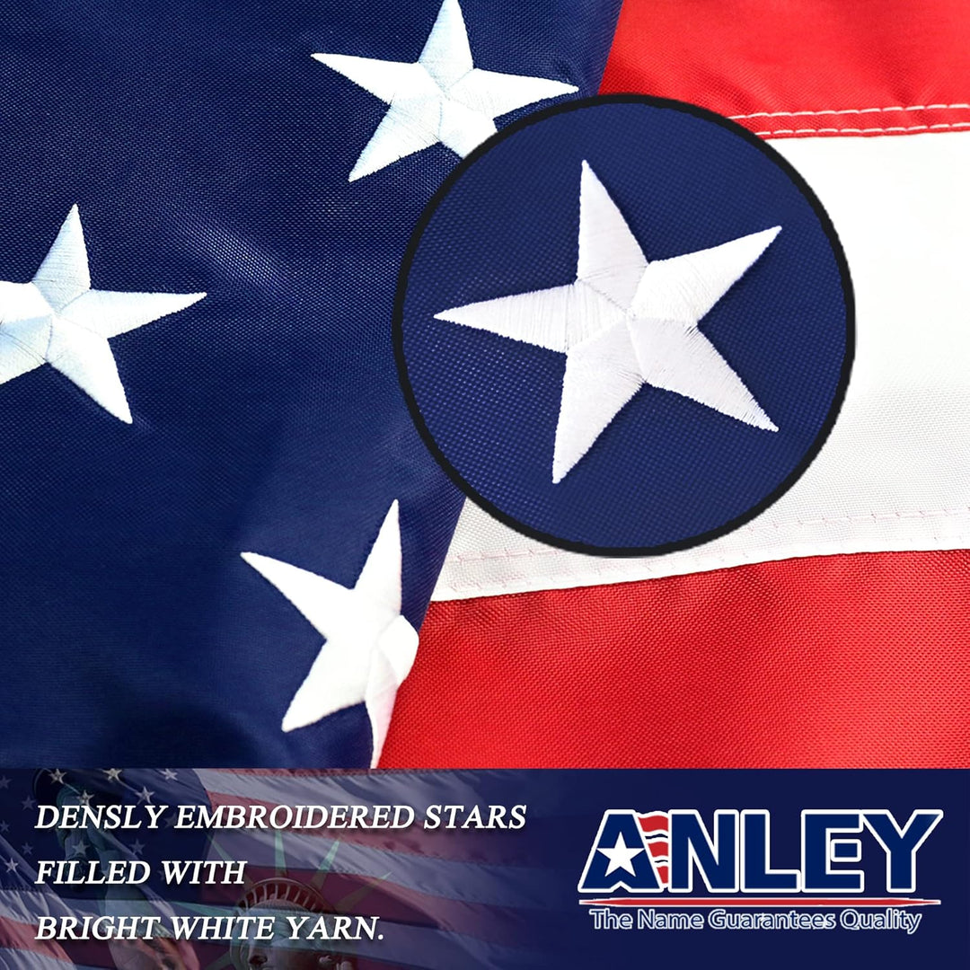 Anley EverStrong Series Amerikanische US-Flagge 2 x 3 Fuss, strapazierfähiges Nylon – bestickte Ster