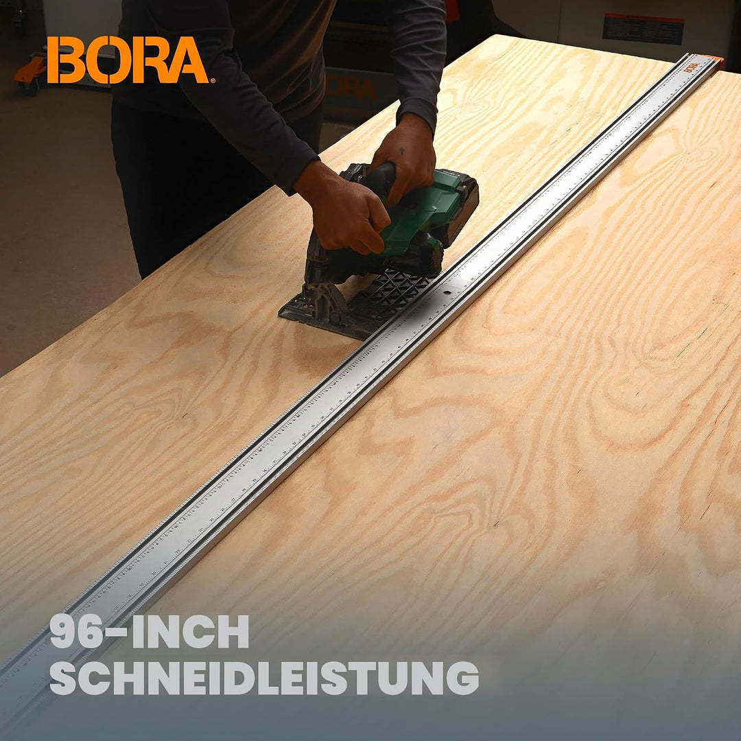 Bora NGX Schnellverbindungs-Klemmkante, gerade Schnittführung für Kreissägen, 243,8 cm Schnittlänge,
