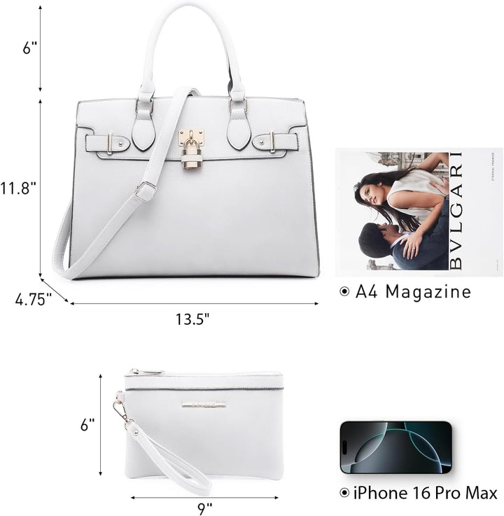 Dasein Women Handbags and Purses Ladies Shoulder Bag Top Handle Satchel Tote Work Bag with Matching