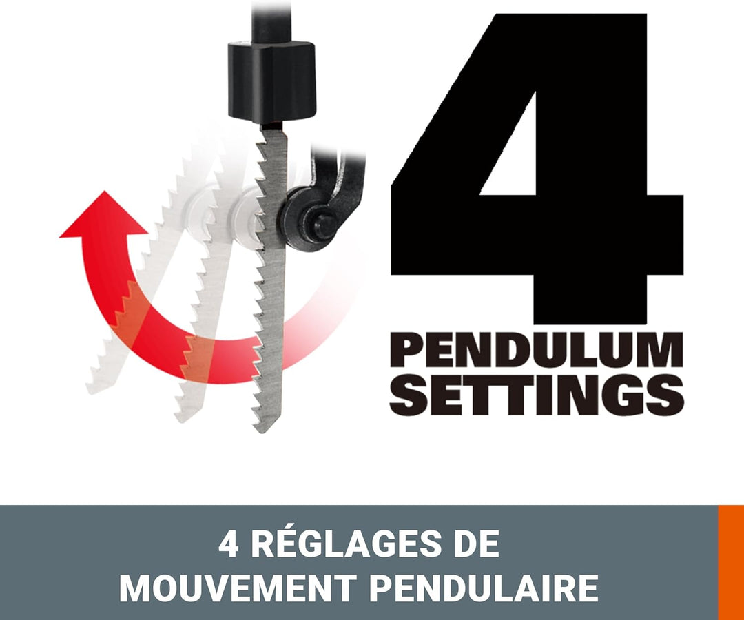 WORX WX543 Akku-Pendelhub-Stichsäge 20V Profi Stichsäge mit Absaug-Adapter Ideal auch für Gehrungssc