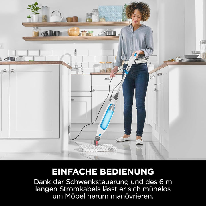Shark Dampfreiniger Klik n´ Flip Smartronic Standard Dampfmopp [S6001EU] mit 2 doppelseitigen Dirt-G