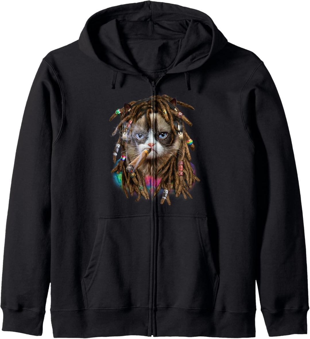 Siamesische Katze mit Reggae-Dreadlocks-Haaren Kapuzenjacke