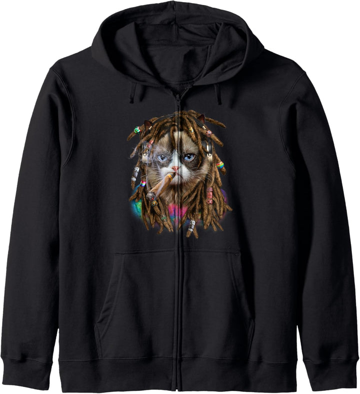 Siamesische Katze mit Reggae-Dreadlocks-Haaren Kapuzenjacke