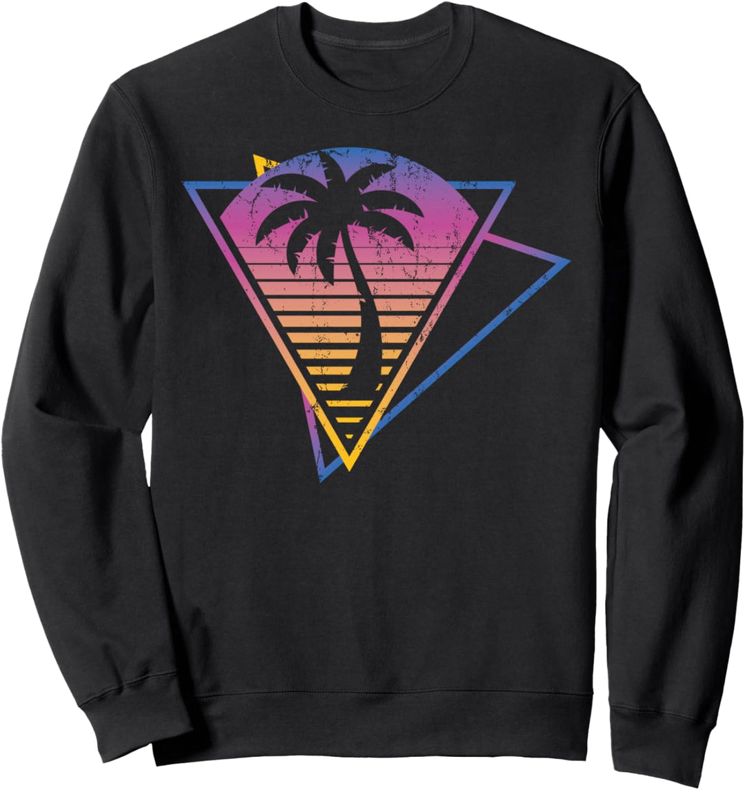 80er Kunst Retro Synthwave Aesthetic Palmen 1990 Vaporwave Sweatshirt
