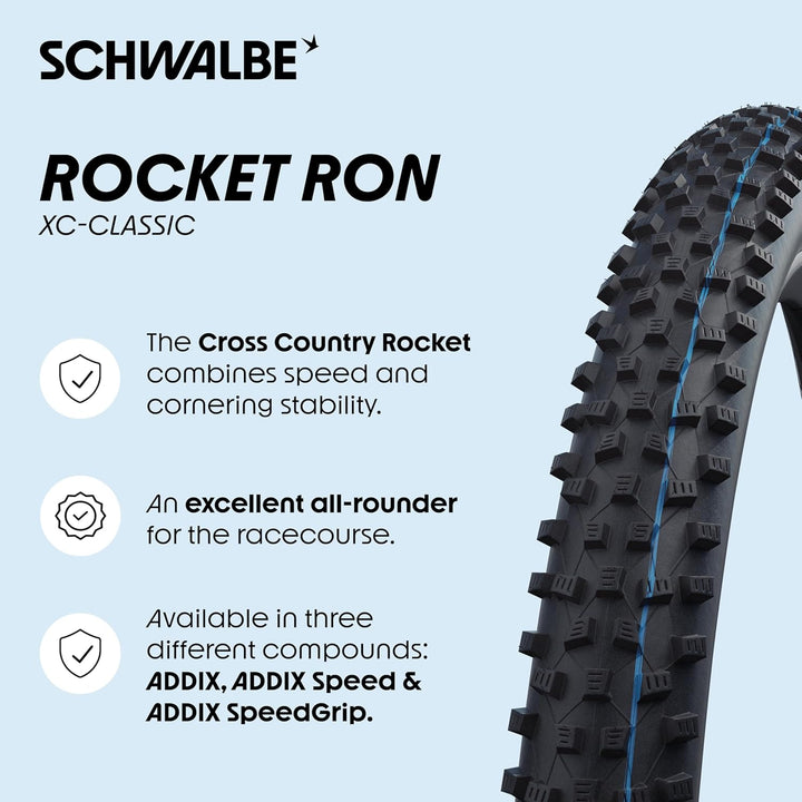 Schwalbe Unisex – Erwachsene Reifen Rocket Ron HS438 SG, schwarz, 27 Zoll