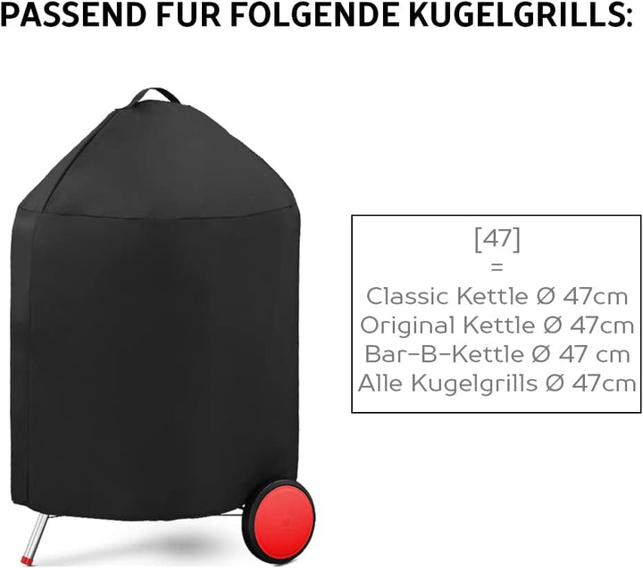 AMZBBQ® Premium Grillabdeckung, wasserdichte Grillhaube für Ihren Kugelgrill, 100% Wetterfeste und U