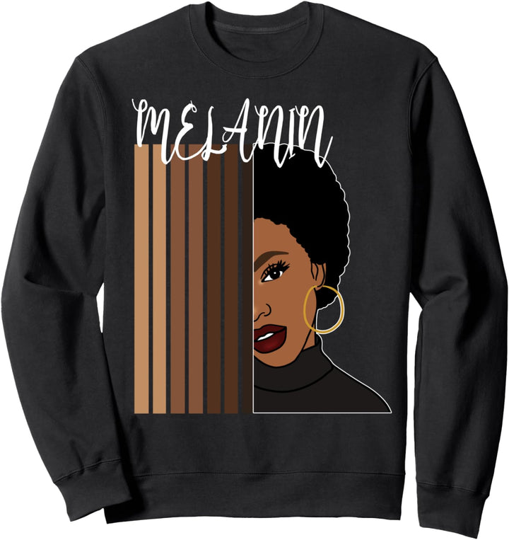 Oheneba: Melanin Shades Black Pride Afrocentric Afro Queen Sweatshirt