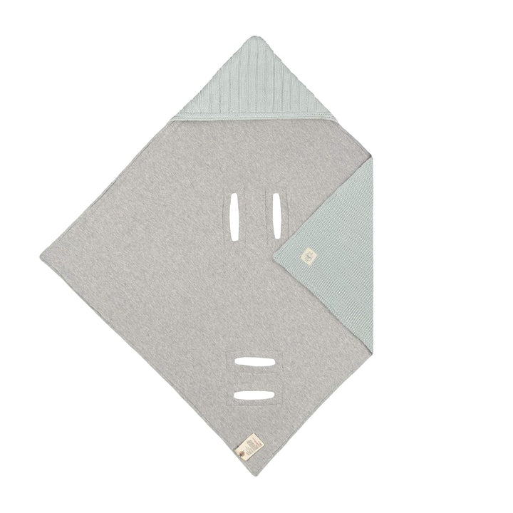 LÄSSIG Baby Strickdecke für Autositz Autositzdecke Einschlagdecke Babyschale 100% Bio-Baumwolle GOTS