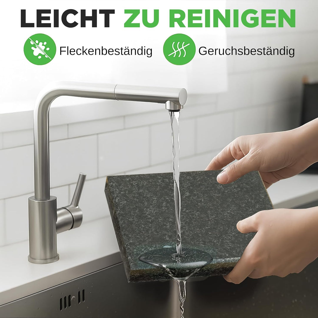 NutriChef Heisser Stein Grillplatte – Tischgrill-Set mit Bambus und Keramik Ideal für Steak und Dinn