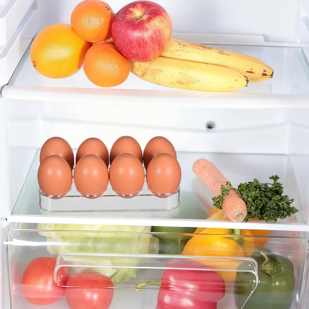 Hemoton 2 Eierschale, für Kühlschrank, für bis zu 8 Eier aus Kunststoff, stapelbar, für die Küche.