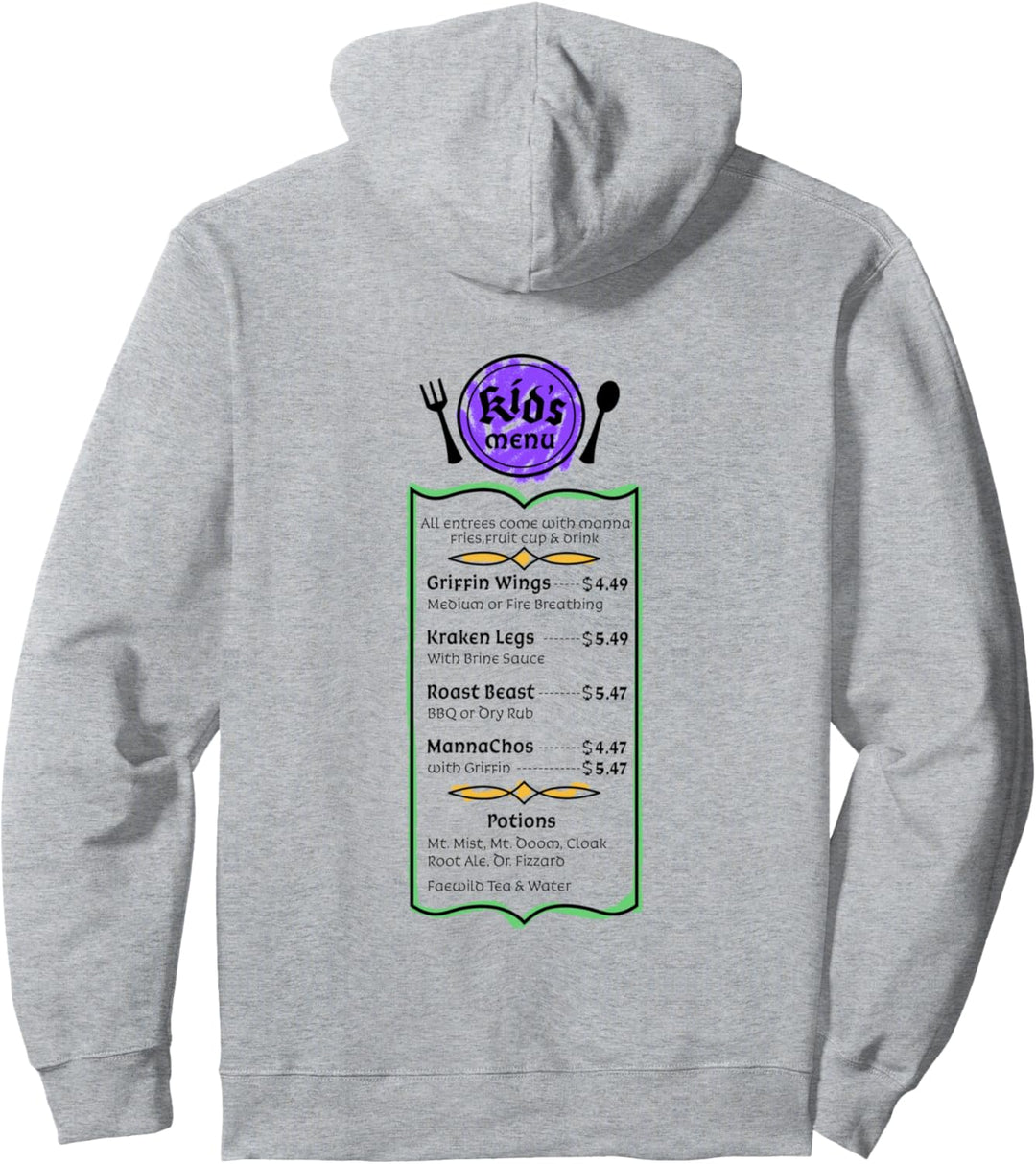 Disney Pixar Onward Manticore's Tavern Kids Menu Pullover Hoodie