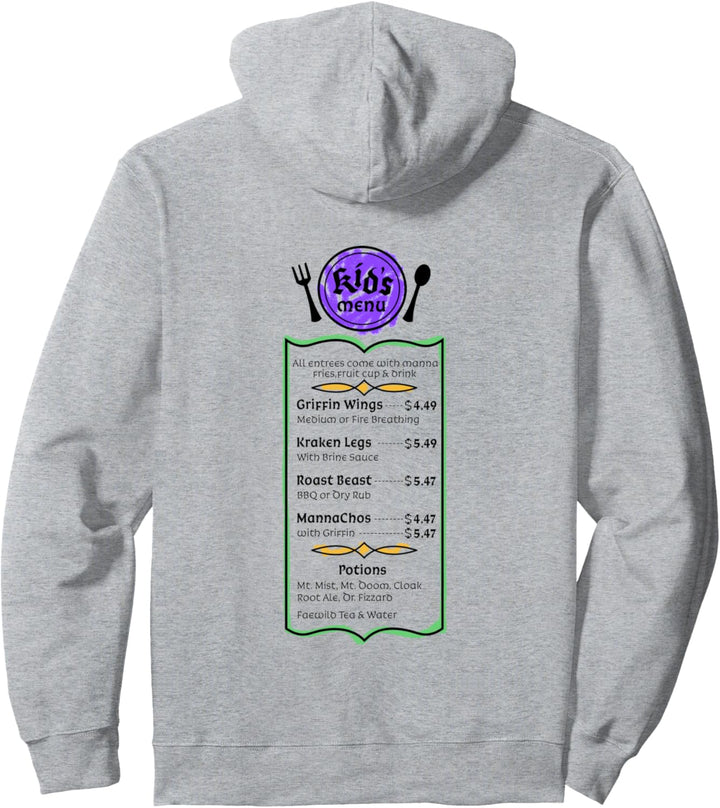 Disney Pixar Onward Manticore's Tavern Kids Menu Pullover Hoodie