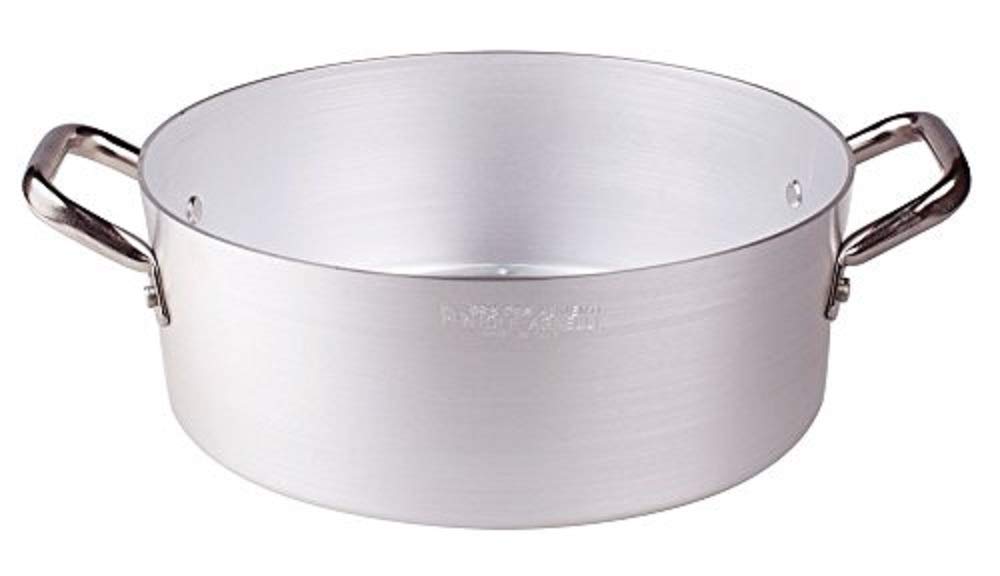 Pentole Agnelli Schmorpfanne aus Aluminium mit 2 Griffen, Edelstahl 28 cm, 28 cm