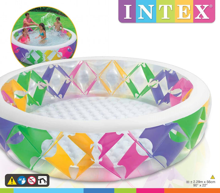 Intex Aufblasbare Pool bunt Pinwheel Pool color 229x152x56 cm Mehrfarbig, Mehrfarbig