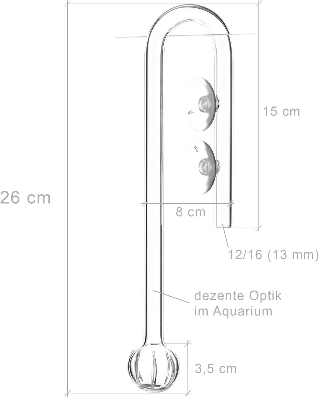 USCAPE Moon Inflow Glas - Aquarium Filtereinlauf (13mm (12/16mm)), 13mm (12/16mm)