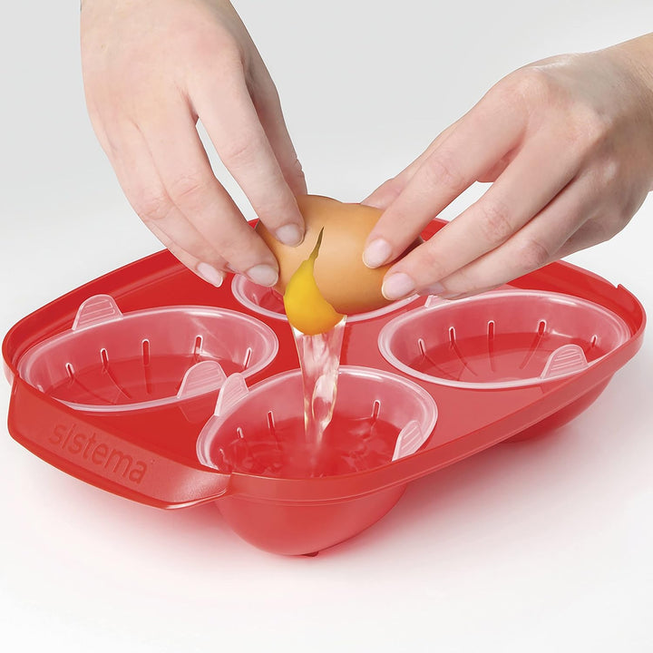 Sistema Microwave Eierpochierer für 4 Eier, rot Egg Poacher, Egg Poacher
