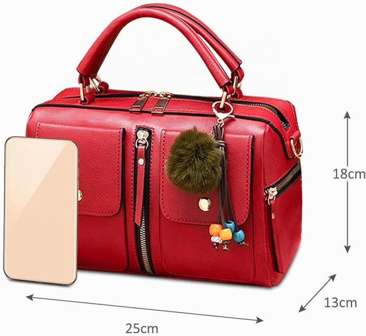 NICOLE & DORIS Damen Mode Handtaschen Modestil Kunstleder Tasche Reissverschluss Umhängetasche Damen