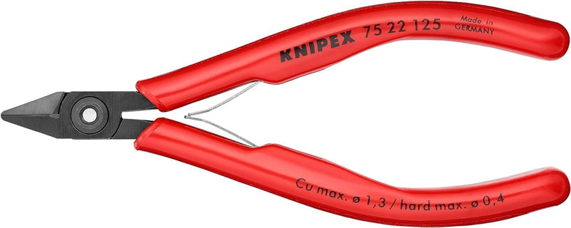 Knipex Elektronik-Seitenschneider brüniert, mit Kunststoff-Hüllen 125 mm 75 22 125