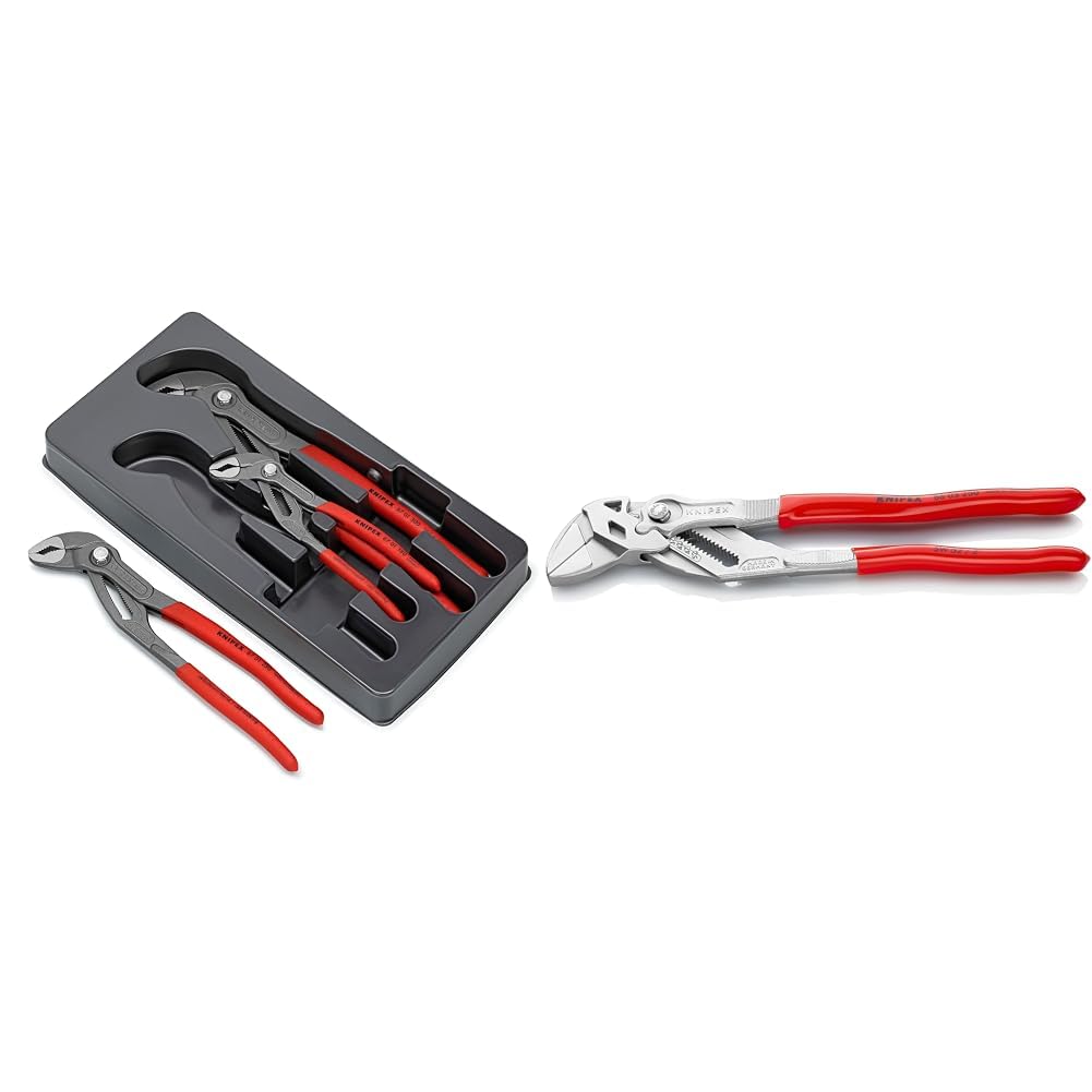 KNIPEX 00 20 09 V02 Cobra®-Paket &amp; 86 03 250 Zangenschlüssel Zange und Schraubenschlüssel in einem W