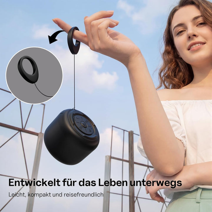 Bobtot Tragbarer Bluetooth-Lautsprecher, kabelloser wasserdichter Lautsprecher mit lautem Stereo-Sou