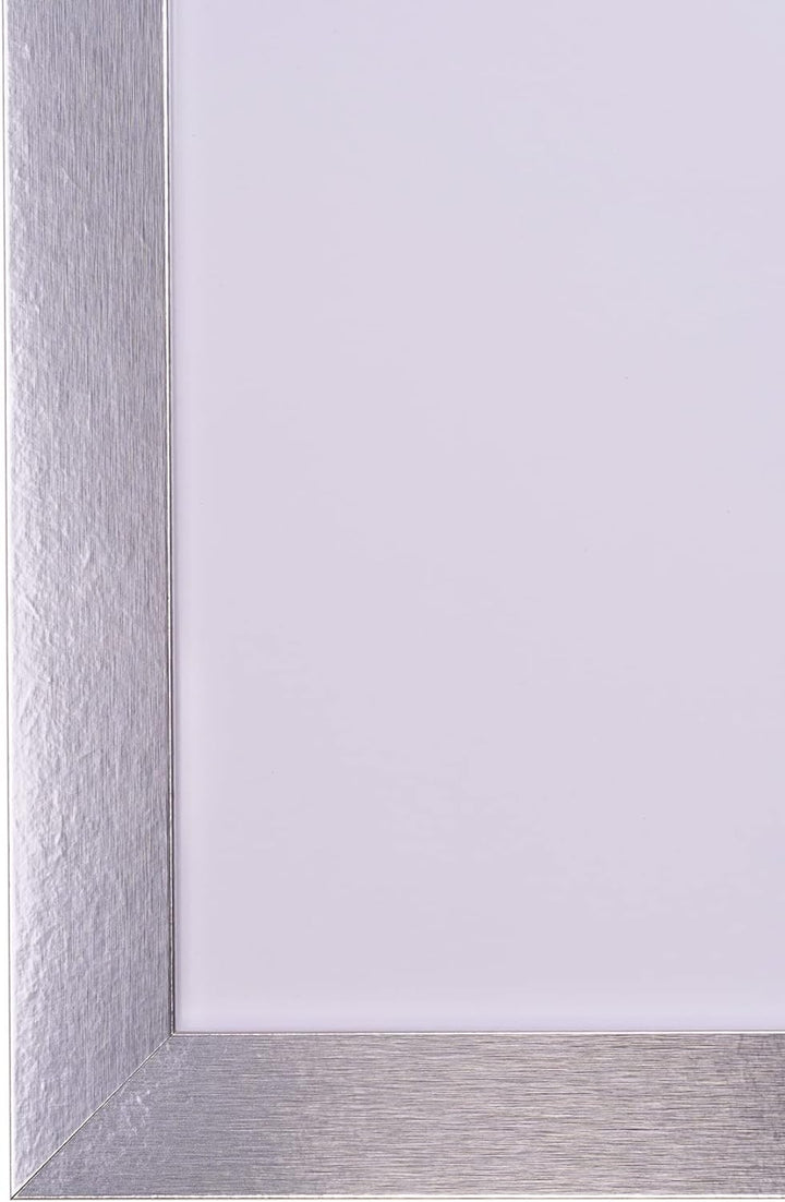 Rahmendesign24 Bilderrahmen Doppelglasrahmen Milano 40x50 Silber (hochglanz) Fotorahmen, Wechselrahm