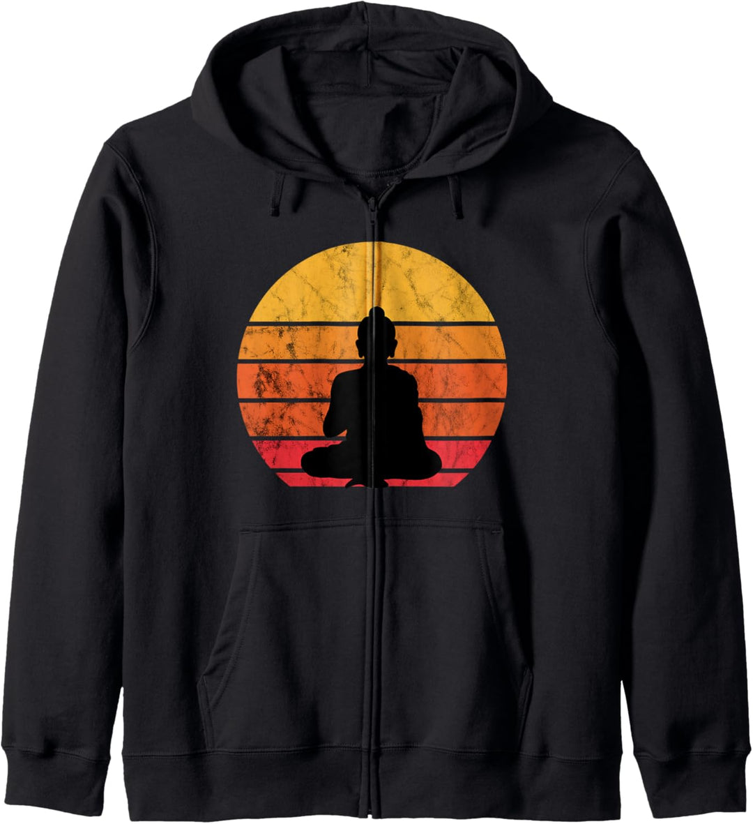 Buddha Statue Gautama Buddhist Dao Zen Yoga Hindu Sunset Kapuzenjacke