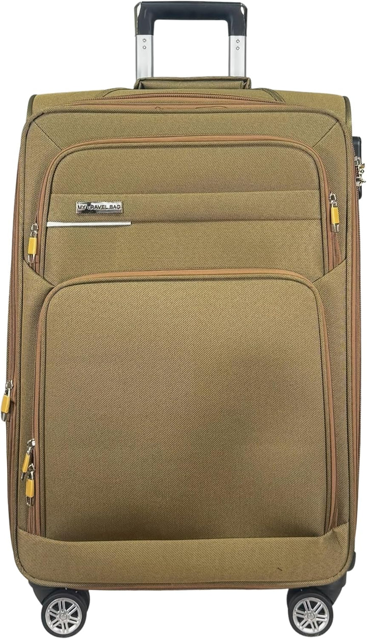 Stoff Reisekoffer Trolley Erweiterbar mit Zwillingsrollen (M/L/XL/XXL oder 4er Set) Weichgepäck (Kha