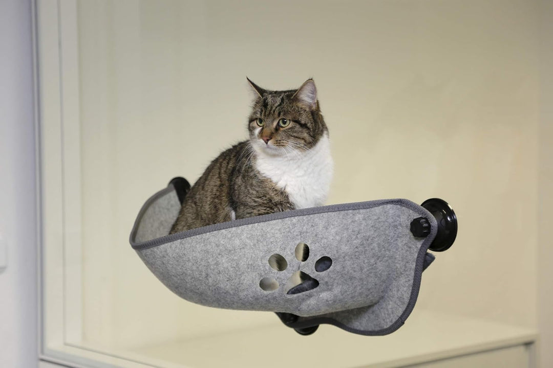 Kerbl Pet Fensterliegebett Filzino, Katzenbett, grau, 70x26x26cm, Filz, Polyester, Kunststoff, Katze