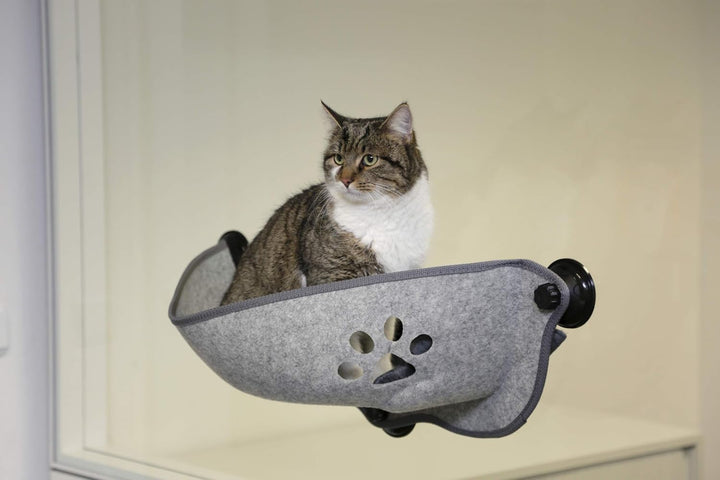 Kerbl Pet Fensterliegebett Filzino, Katzenbett, grau, 70x26x26cm, Filz, Polyester, Kunststoff, Katze