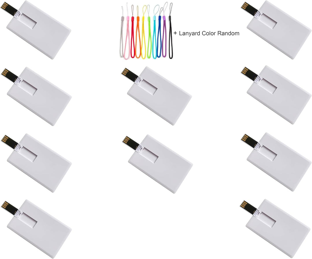 USB Stück Speicherstick 10 Stück, Kreditkarten-Design weiss 4 GB 4 GB weiss, 4 GB weiss
