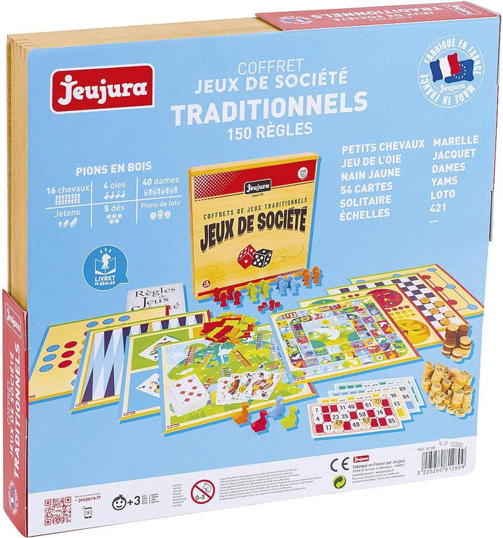 JeuJura 8128 Spiel-Set aus Gesellschaft, traditionelles – Holz
