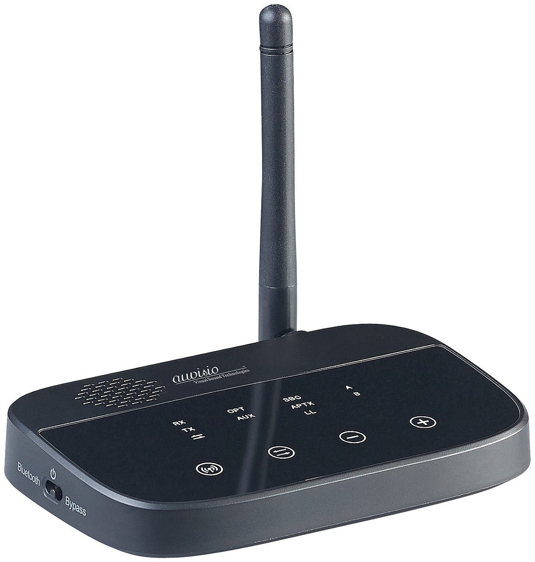 auvisio Transmitter, Bluetooth: 2in1-Audio-Sender & -Empfänger, Bluetooth 4.2, aptX, 100 m Reichweit