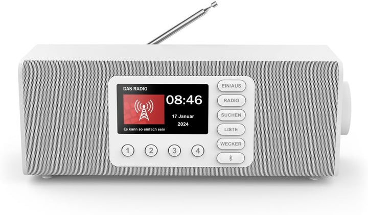 Hama Digitalradio mit Wecker (DAB Radio mit grossem Display, Küchenradio, DAB+, Seniorenradio mit ei