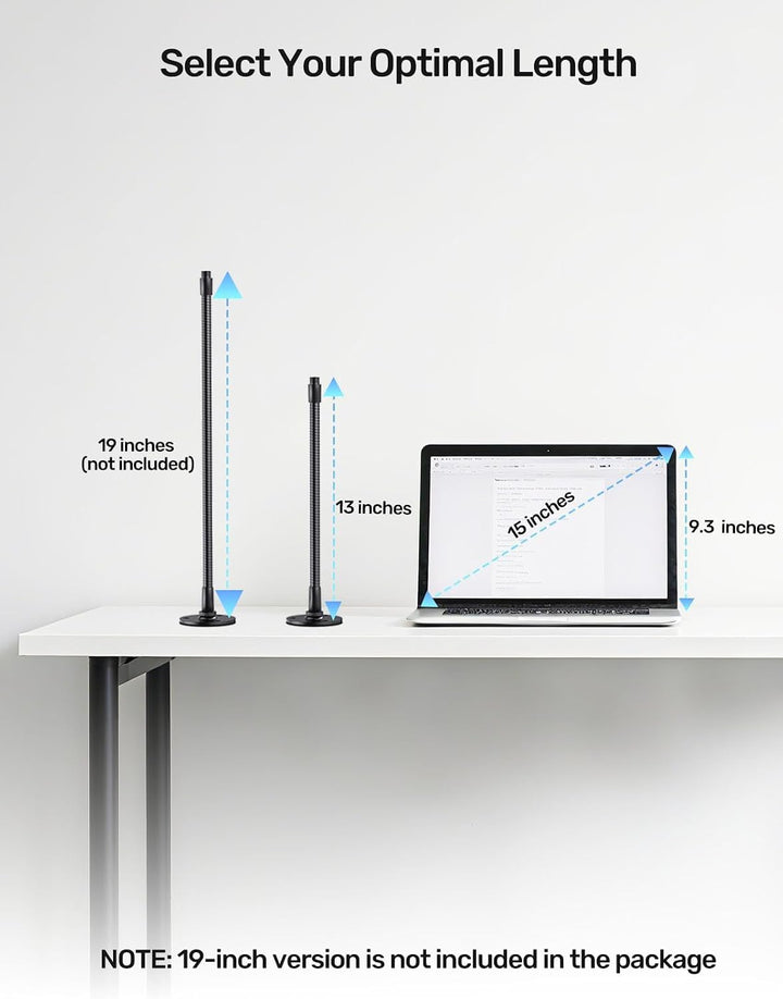 13-Zoll-Mikrofon-Schwanenhals (5/8-27 Gewinde) –Robuster Universal-Mikrofonarm für Mikrofonständer,