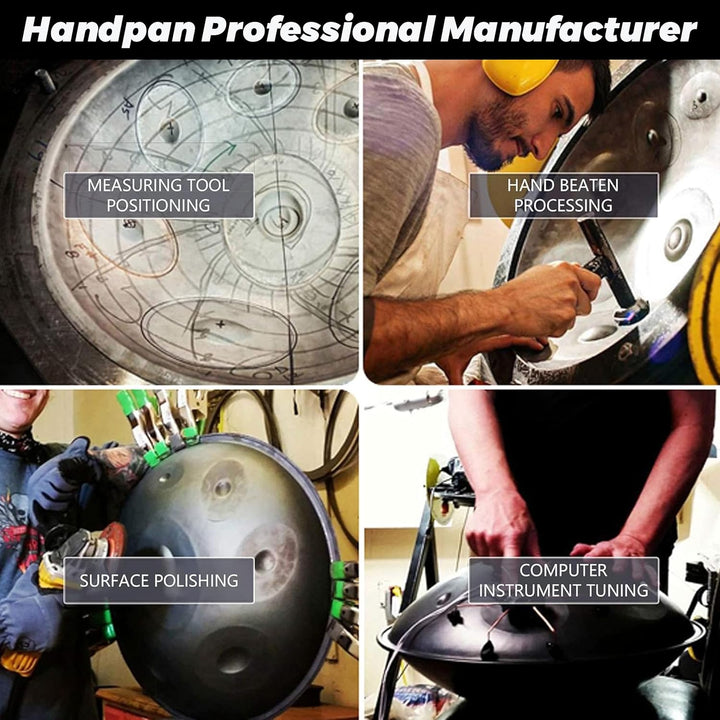 Handpan Anfänger, Stahltrommel 9 Töne 18 Zoll, Hand Pan in G-Dur, Hand Drum mit Drumtasche und Handp