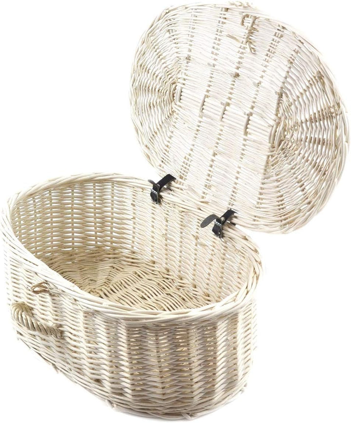 Weidenkoffer Weidenkorb Deko Weide Koffer Korb Box Weihnachtskoffer Weihnachtsbox geflochten weiss m
