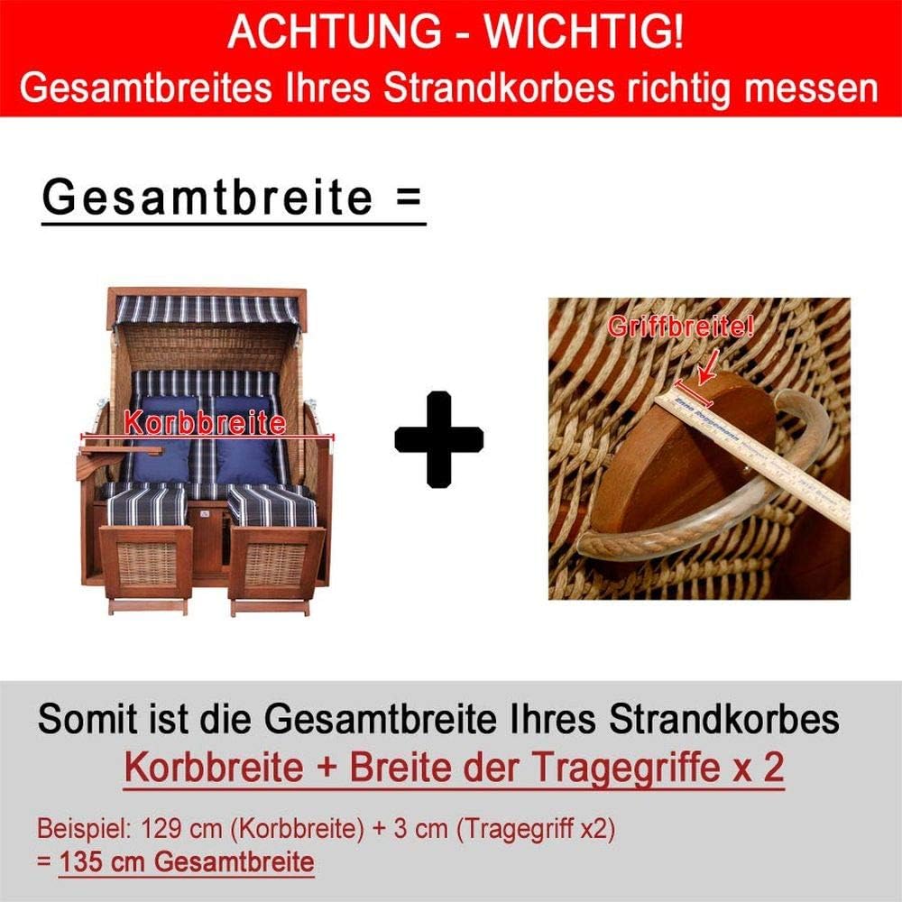VriesDeko VriesDeko Devries klassischer Strandkorb, Ganzjahreshaube, verschiedene Grössen XXL: Breit