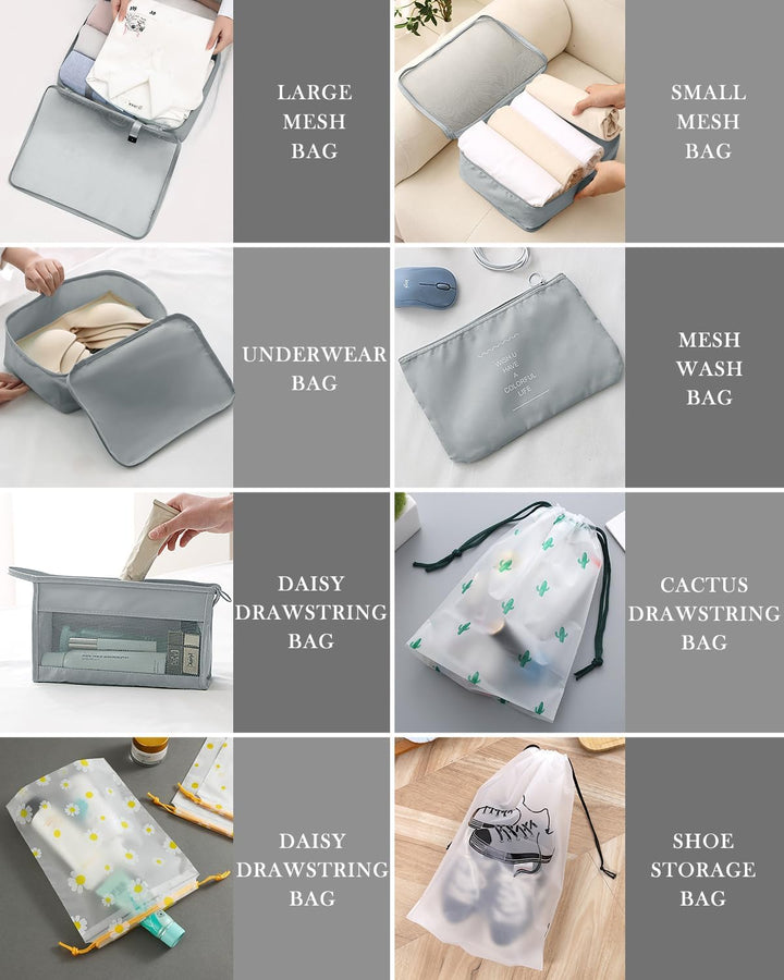 Koffer Organizer Set 18-teilig, Wasserdicht Packing Cubes, Multifunktionale Travel Packwürfel, Koffe