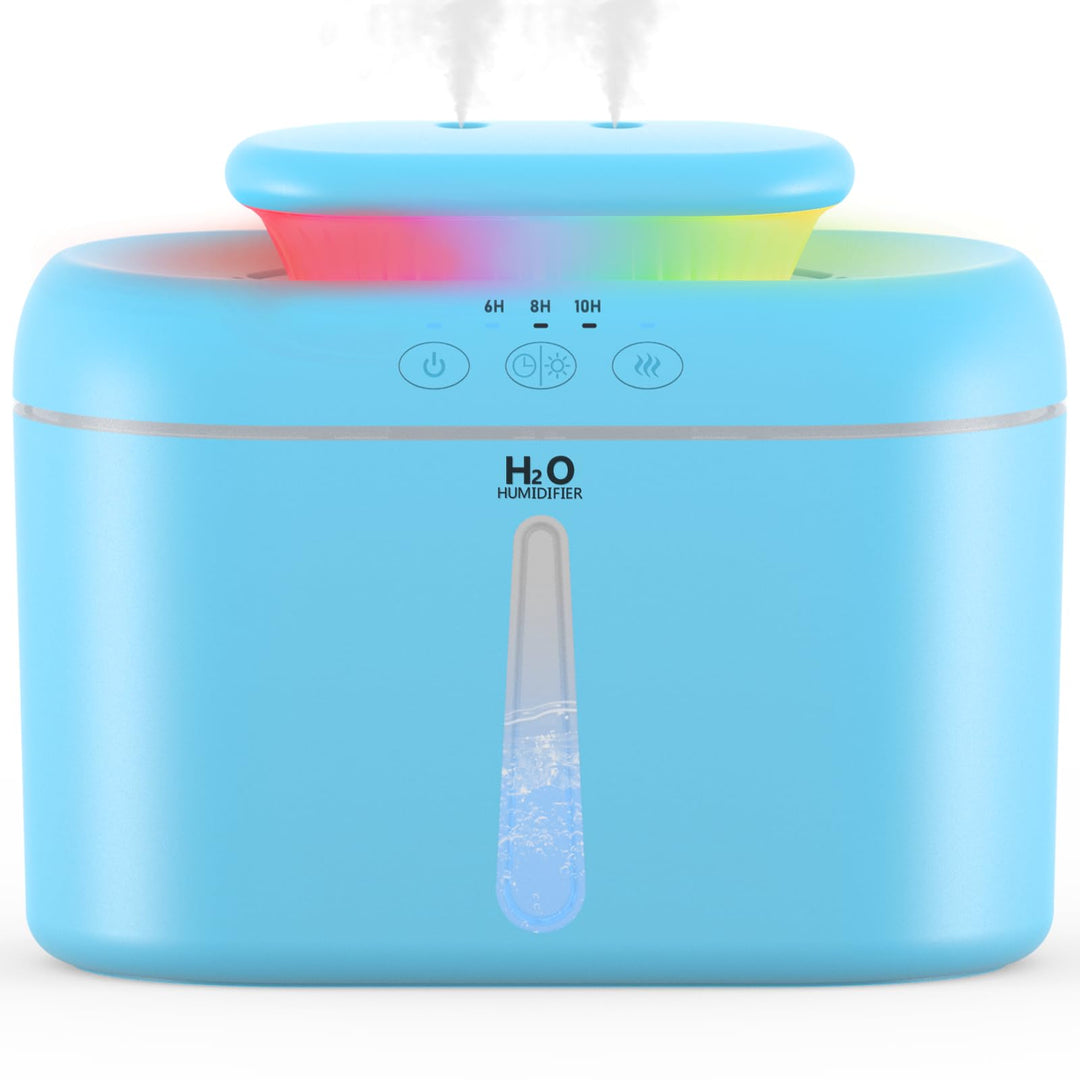 Luftbefeuchter fürs Schlafzimmer, 2000ml Kaltnebel-Luftbefeuchter für Zuhause, Ultraleise (28 db), L