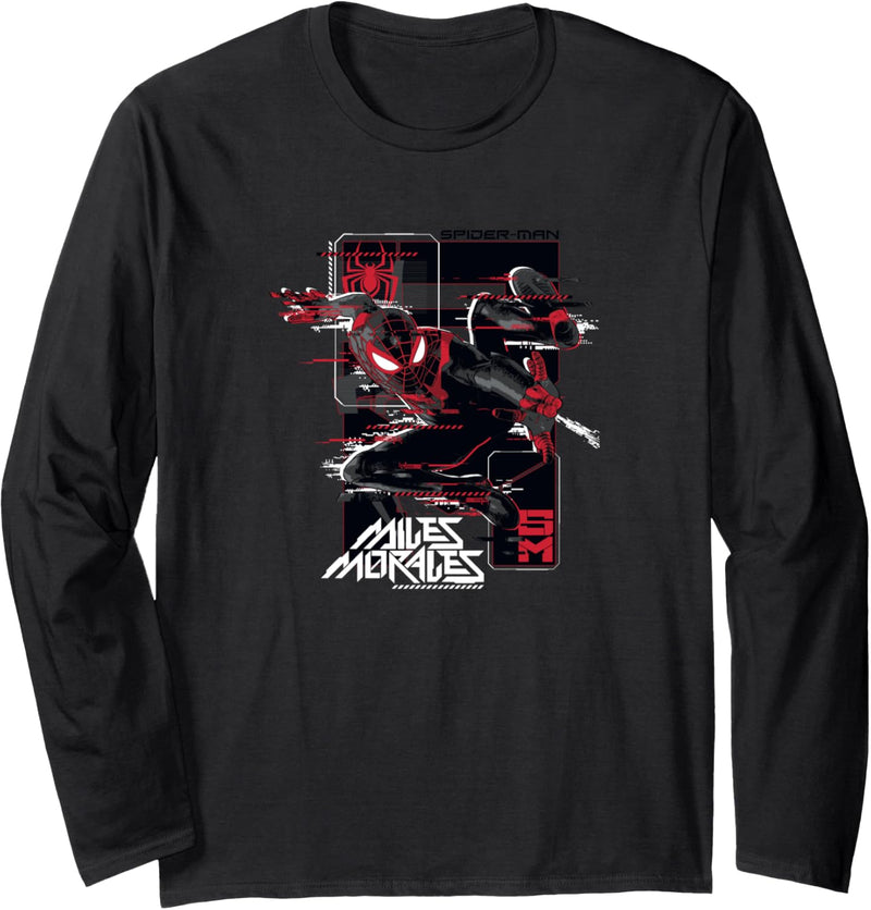 Marvel Spider-Man: Miles Morales Action Shot Glitch Langarmshirt